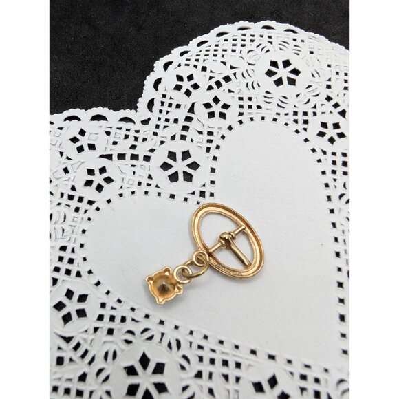 Miniature charm buckle for shoe lace with faux stone 1.5" - Picture 9 of 11